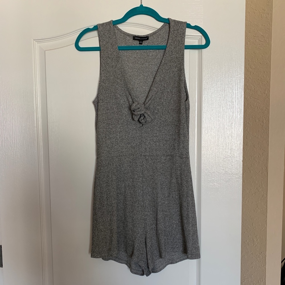 Heathered Grey Bow Romper